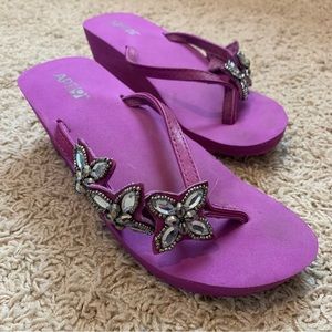 Apt 9 rhinestone flower sandals